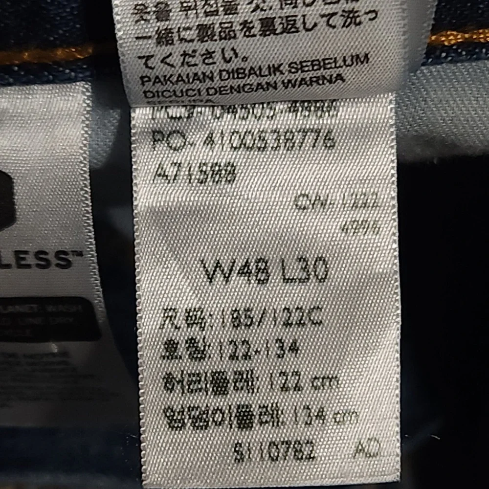 Levis 505 Regular Fit Men Jeans 48x30 Blue Denim Straight 100% Cotton - See Size